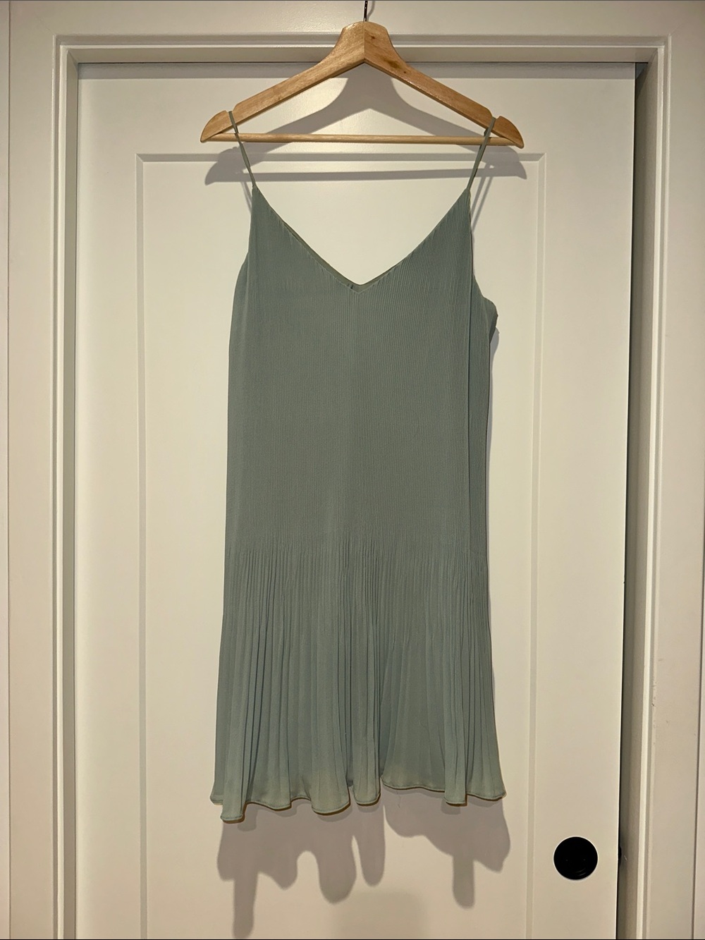 H&M Pleated Slip Dress in Sage